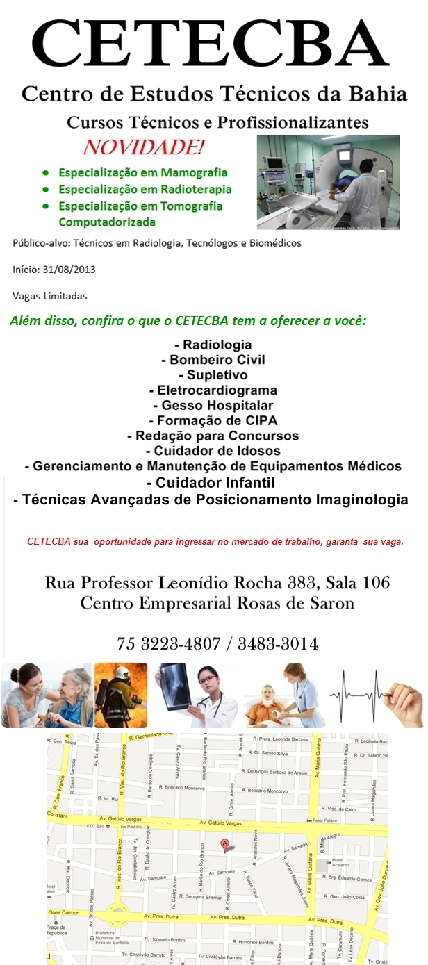 CETECBA Cursos Profissionalizantes em Centro de Feira de Santana