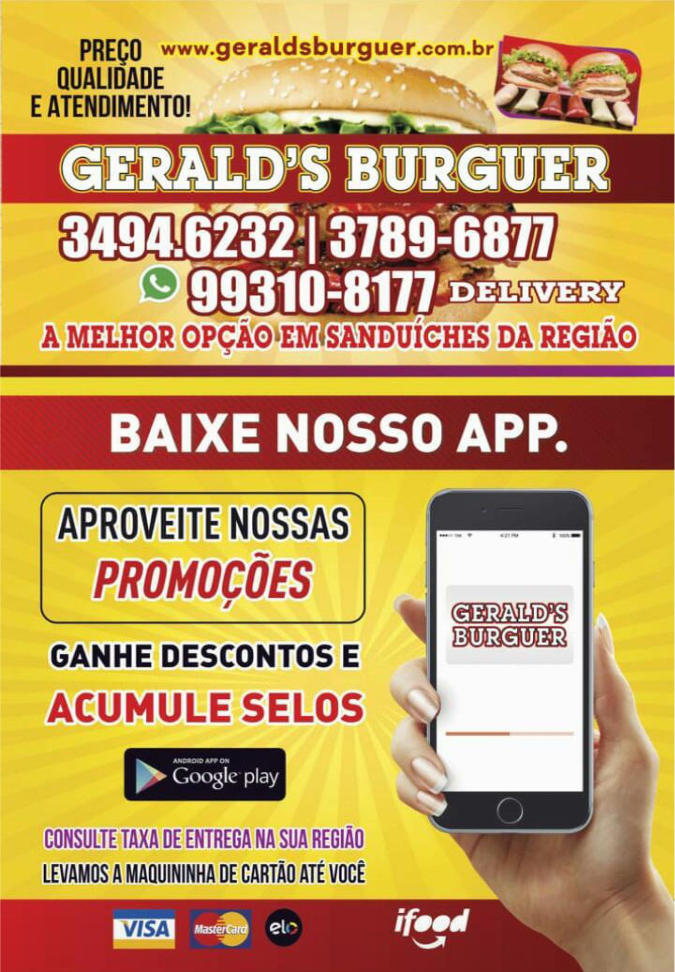 Tele Sanduches no bairro Floramar Geralds Burguer