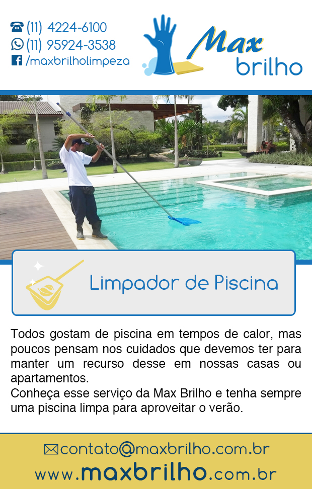 Max Brilho - Limpeza de Piscinas em So Bernardo do Campo, Baeta Neves